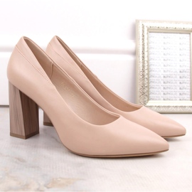 Zapatos de tacón beige con punta de Sergio Leone PB217 2