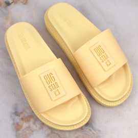 Chanclas de plataforma mujer amarillas Big Star LL274427 amarillo 4