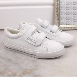 Zapatillas deportivas para niños fabricadas en piel ecológica con velcro, blanco Big Star LL374071 3