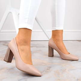 Zapatos de tacón beige con punta de Sergio Leone PB217 4