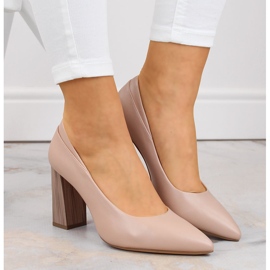 Zapatos de tacón beige con punta de Sergio Leone PB217 5