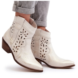 Zazoo 2870 Botas Tacón Bajo Calado Piel Plata 10