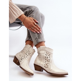 Zazoo 2870 Botas Tacón Bajo Calado Piel Plata 3