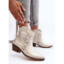 Zazoo 2870 Botas Tacón Bajo Calado Piel Plata 4