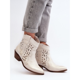 Zazoo 2870 Botas Tacón Bajo Calado Piel Plata 5