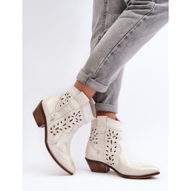 Zazoo 2870 Botas Tacón Bajo Calado Piel Plata 6