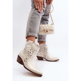 Zazoo 2870 Botas Tacón Bajo Calado Piel Plata 7