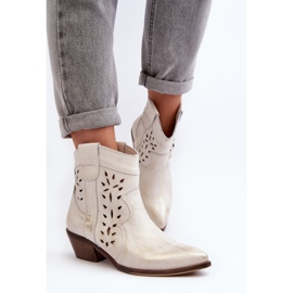 Zazoo 2870 Botas Tacón Bajo Calado Piel Plata 8