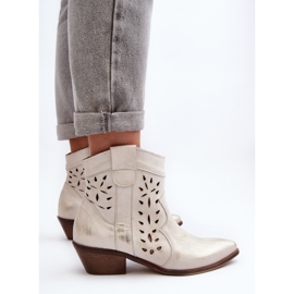Zazoo 2870 Botas Tacón Bajo Calado Piel Plata 9