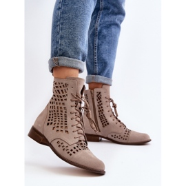 Zazoo 2627 Botines de Piel Calada, Beige 3