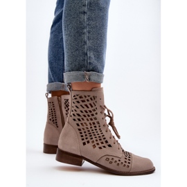 Zazoo 2627 Botines de Piel Calada, Beige 4