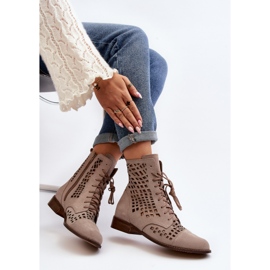 Zazoo 2627 Botines de Piel Calada, Beige 5