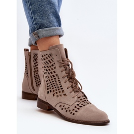 Zazoo 2627 Botines de Piel Calada, Beige 7