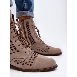 Zazoo 2627 Botines de Piel Calada, Beige 8