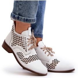 Zazoo 2704 Botas de Piel Caladas, Blanco 9