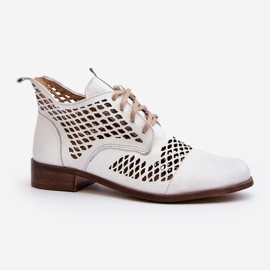 Zazoo 2704 Botas de Piel Caladas, Blanco 1