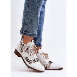 Zazoo 2704 Botas de Piel Caladas, Blanco 2