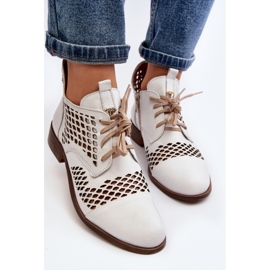 Zazoo 2704 Botas de Piel Caladas, Blanco 7
