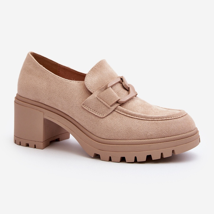 Vinceza Zapatos de ante Finley beige con tacones altos enormes 1