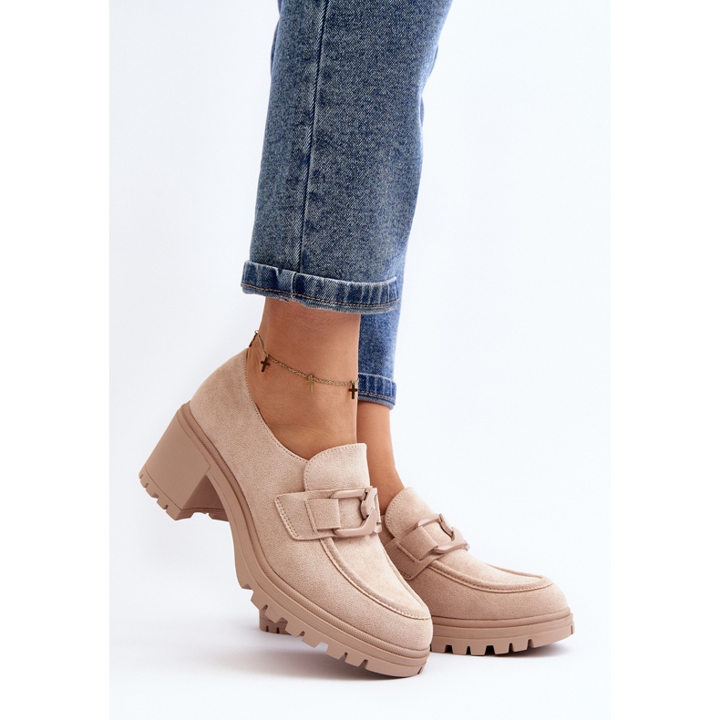 Vinceza Zapatos de ante Finley beige con tacones altos enormes 2