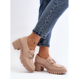 Vinceza Zapatos de ante Finley beige con tacones altos enormes 3