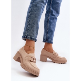 Vinceza Zapatos de ante Finley beige con tacones altos enormes 4
