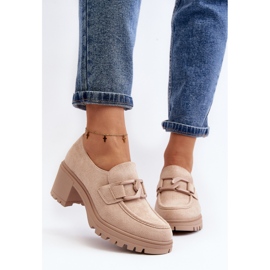 Vinceza Zapatos de ante Finley beige con tacones altos enormes 5