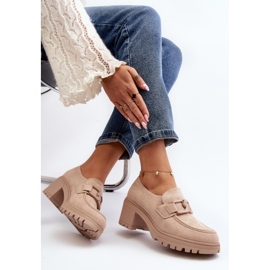 Vinceza Zapatos de ante Finley beige con tacones altos enormes 8