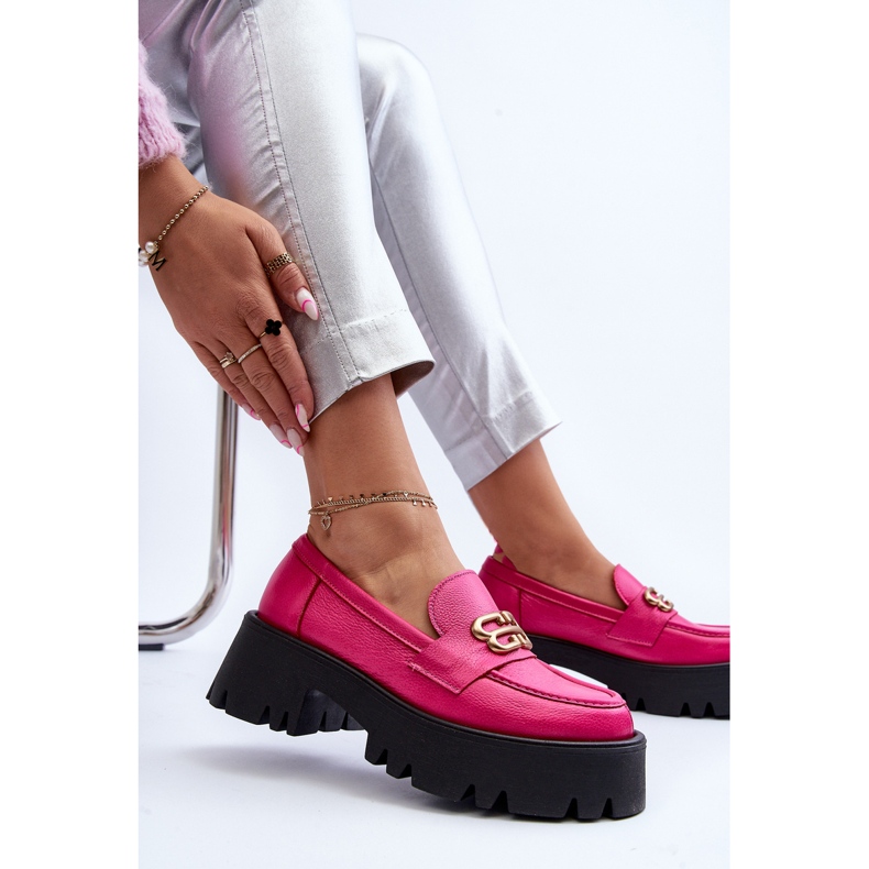 Zazoo 20164 Mocasines de Mujer Fabricados en Piel Natural Fucsia rosado 1