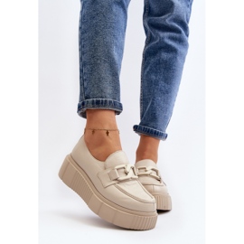 Zazoo 20101 Zapatos de plataforma de cuero de moda, beige claro 5