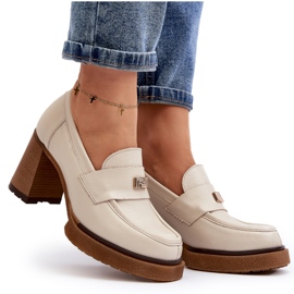 Zazoo 20169 Zapatos Tacón Piel Beige 9