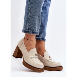 Zazoo 20169 Zapatos Tacón Piel Beige 2