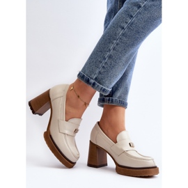 Zazoo 20169 Zapatos Tacón Piel Beige 3
