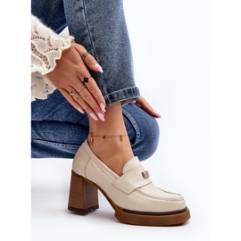Zazoo 20169 Zapatos Tacón Piel Beige 6