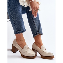 Zazoo 20169 Zapatos Tacón Piel Beige 8