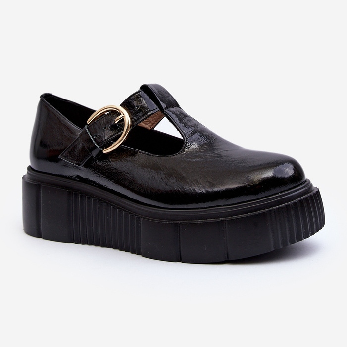 Zazoo 20102 Zapatos de charol de moda con plataforma enorme, negro 1