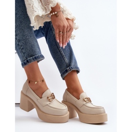 Zazoo 20170 Zapatos Mujer Piel Con Tacón Alto Beige Claro 1