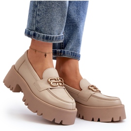 Zazoo 20164 Mocasines de Mujer Fabricados en Piel Natural, Beige 9