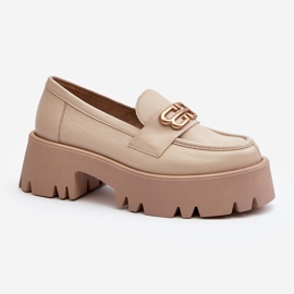 Zazoo 20164 Mocasines de Mujer Fabricados en Piel Natural, Beige 1