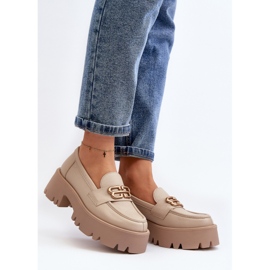 Zazoo 20164 Mocasines de Mujer Fabricados en Piel Natural, Beige 2