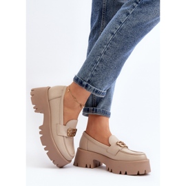 Zazoo 20164 Mocasines de Mujer Fabricados en Piel Natural, Beige 3