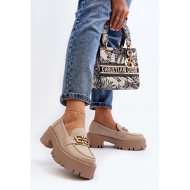 Zazoo 20164 Mocasines de Mujer Fabricados en Piel Natural, Beige 4
