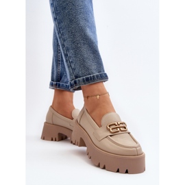 Zazoo 20164 Mocasines de Mujer Fabricados en Piel Natural, Beige 5
