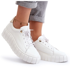 Zazoo 2919 Zapatos Mujer de Piel con Suela Gruesa, Blanco 8
