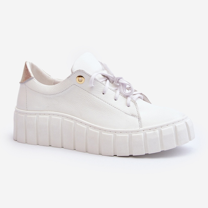 Zazoo 2919 Zapatos Mujer de Piel con Suela Gruesa, Blanco 1