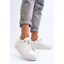 Zazoo 2919 Zapatos Mujer de Piel con Suela Gruesa, Blanco 3