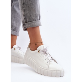 Zazoo 2919 Zapatos Mujer de Piel con Suela Gruesa, Blanco 4
