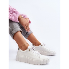 Zazoo 2919 Zapatos Mujer de Piel con Suela Gruesa, Blanco 6