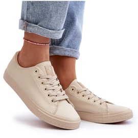 Zapatillas Clásicas Mujer Piel Atadas Beige Misima 10