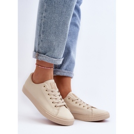 Zapatillas Clásicas Mujer Piel Atadas Beige Misima 3